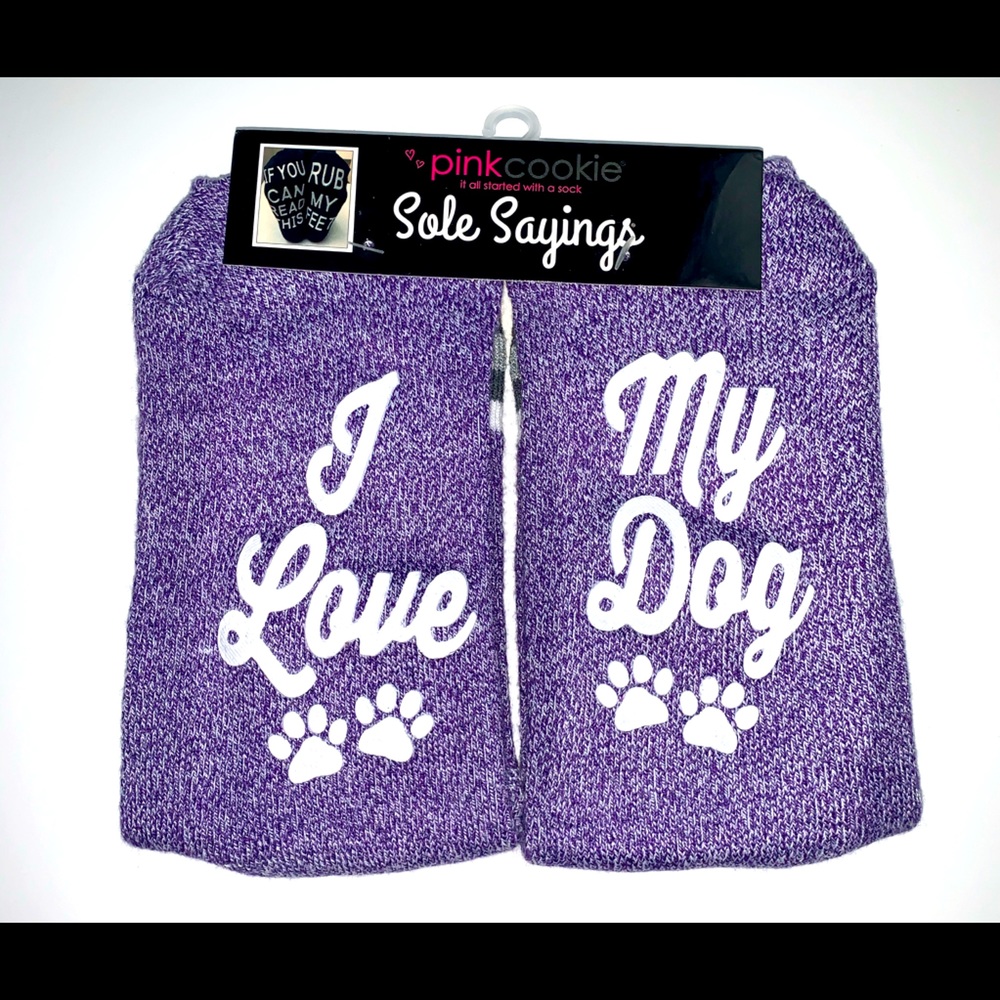 Pink Cookie “I Love My Dog” socks